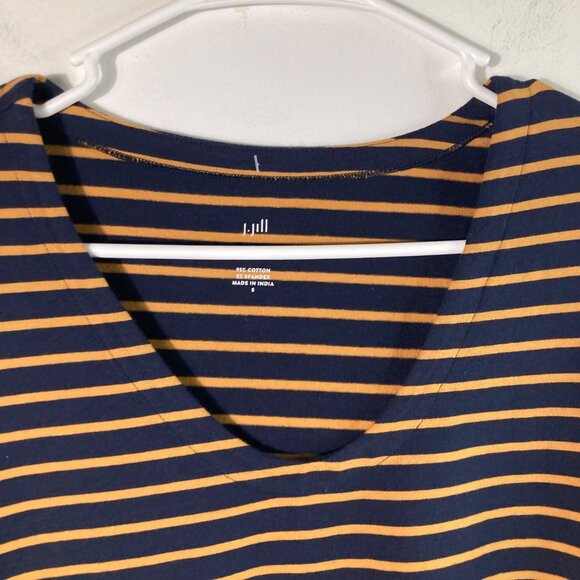 Womens J Jill Forward Seam Tee Shirt Scoop Neck Black Gold S‎ - Picture 4 of 8